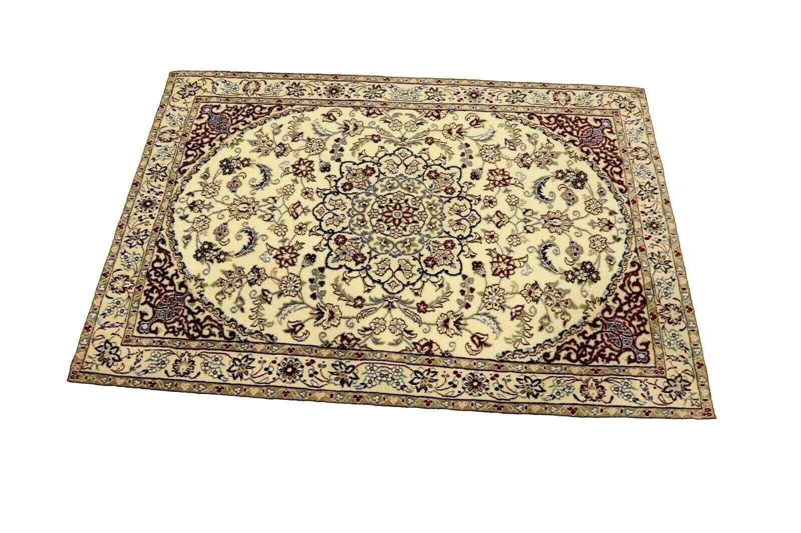 Wunderschöner Super Nain 9 La Perserteppich (147 x 100 cm) – 500.000 Knoten/m², 90% Korkwolle & 10% Naturseide, handgeknüpft