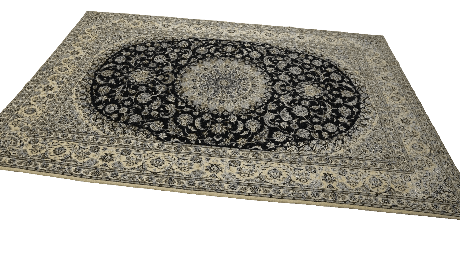Wunderschöner Perserteppich Super Nain 6 La (309 x 206 CM) - 850.000 Knoten/m², 80% Korkwolle & 20% Seide, Luxus-Unikat, handgeknüpft, Perserteppich