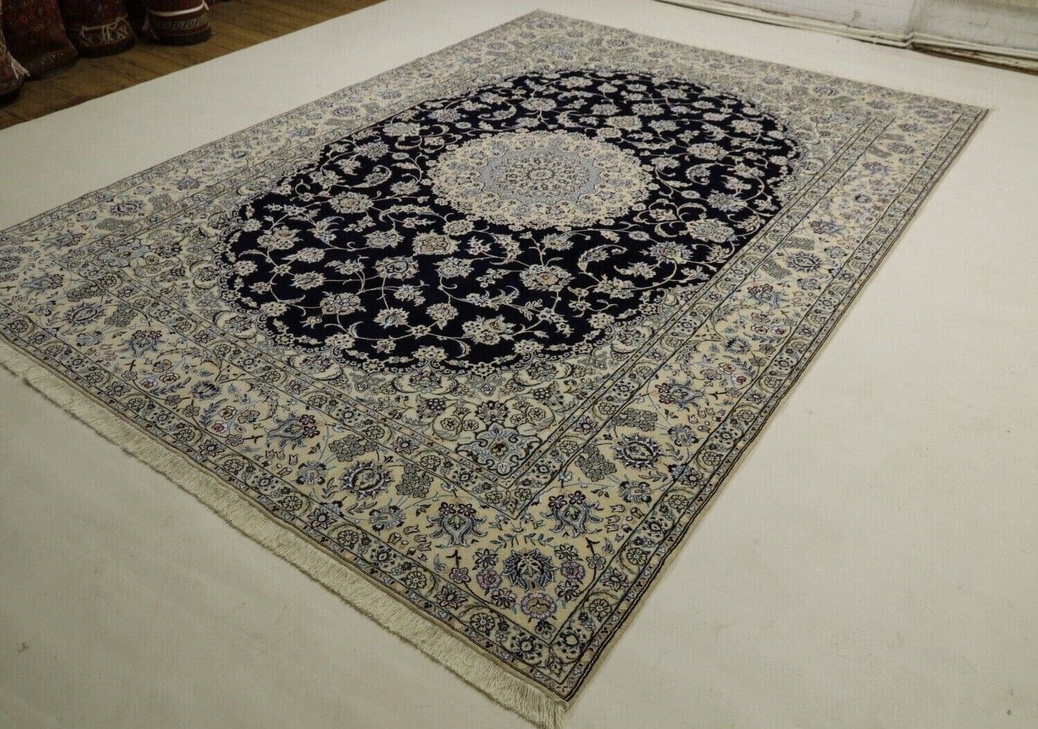 Wunderschöner Super Nain 9 La Perserteppich - 350 x 246 cm, ca. 500.000 Knoten/m², 80% Schurwolle & 20% Seide, Handgeknüpft