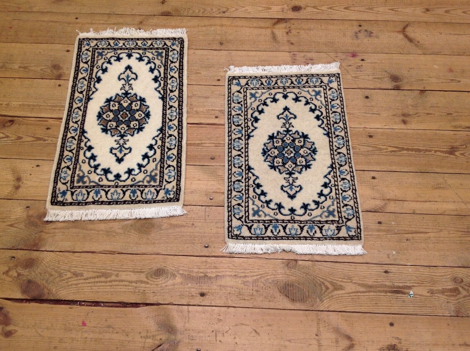 Wunderschöner Perserteppich Nain mit Seide 60x40 cm - ca. 300.000 Knoten/m² - handgeknüpft - Perserteppich