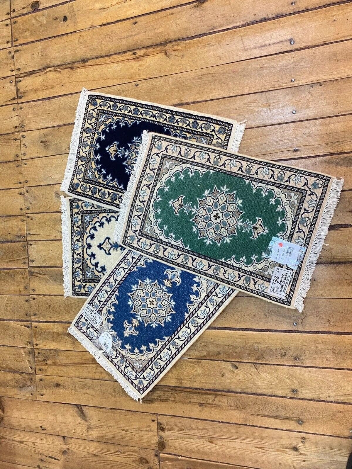 4 Stück Perserteppich Nain 60 x 40 CM - 300.000 Knoten/m² - 100% Schurwolle, handgeknüpft