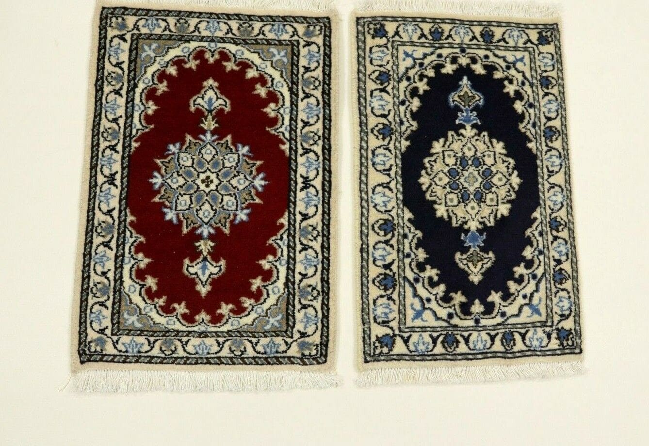 Perserteppich Nain 60 x 40 cm - 300.000 Knoten, 95% Schurwolle, 5% Seide, einzigartig, TOP Zustand, handgeknüpft