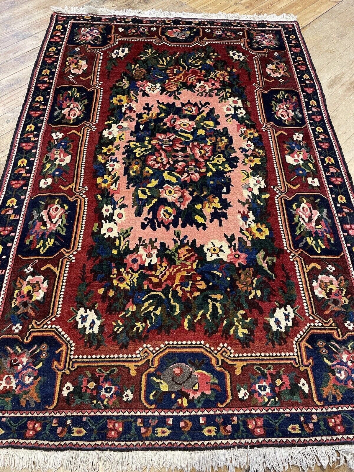 Hochwertiger handgeknüpfter alter Teppich 300x200 cm - Besonderes Armanibat-Muster, 6mm Florhöhe, Kazak Design - handgeknüpft, Perserteppich