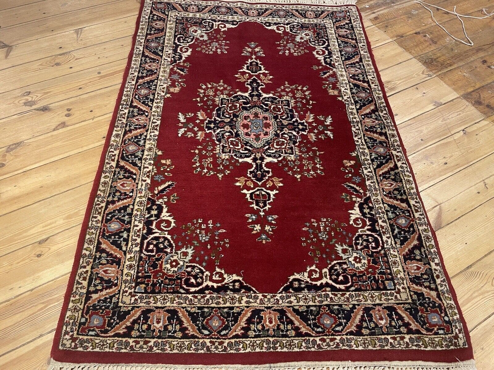 Perserteppich 160x100 cm - Reine Schurwolle, Altrote Anatoluschen Muster, 8 mm Florhöhe, Handgeknüpft