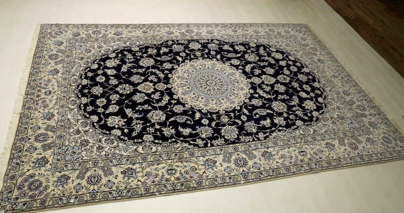 Wunderschöner Super Nain 9 La Perserteppich (360 x 248 cm) – 500.000 Knoten/m², aus 80% Schurwolle & 20% Seide, Top Zustand, handgeknüpft, Perserteppich