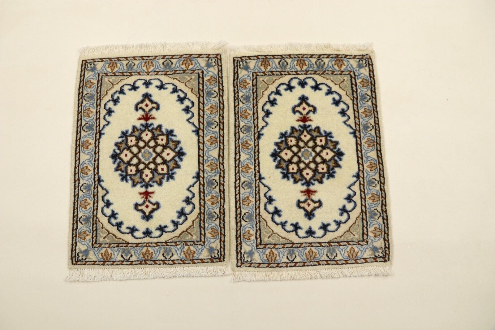 Wunderschöner Perserteppich Nain mit Seide 60 x 40 cm - Ca. 300.000 Knoten/m², 90% Schurwolle, 10% Seide, handgeknüpft