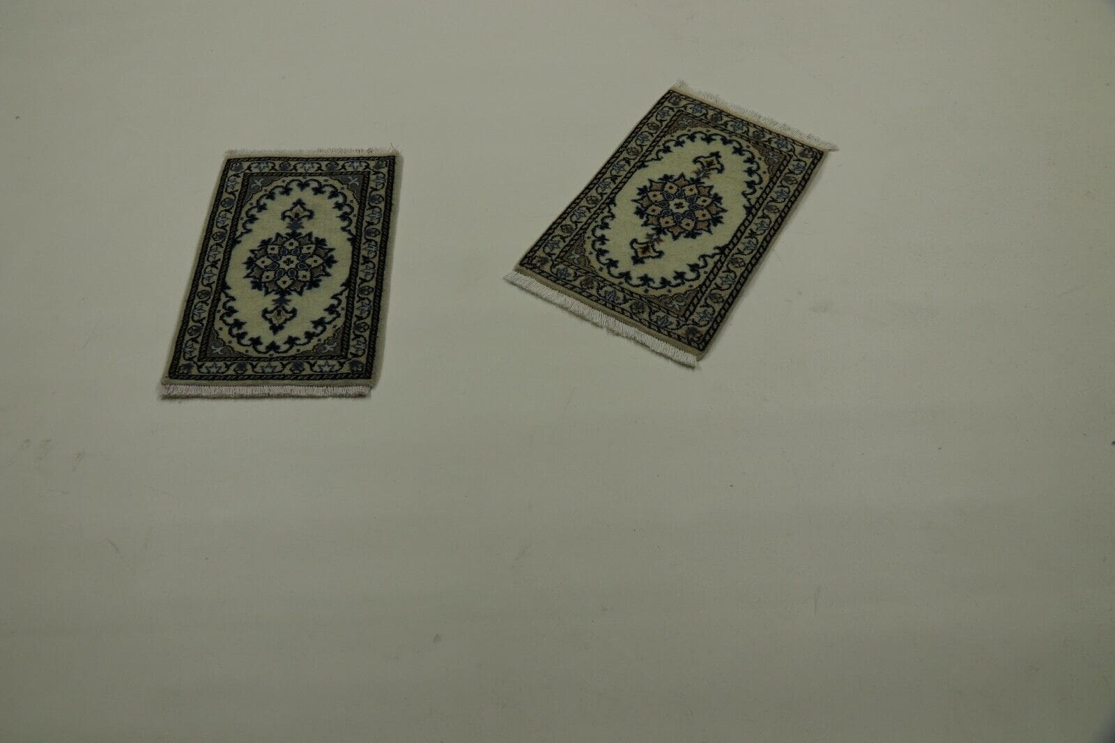 2 x Handgeknüpfter Perserteppich Moud mit Seide – 60 x 40 cm, 300.000 Knoten/m², Neu, Top Zustand, Unikat, 95% Schurwolle, 5% Seide, handgeknüpft