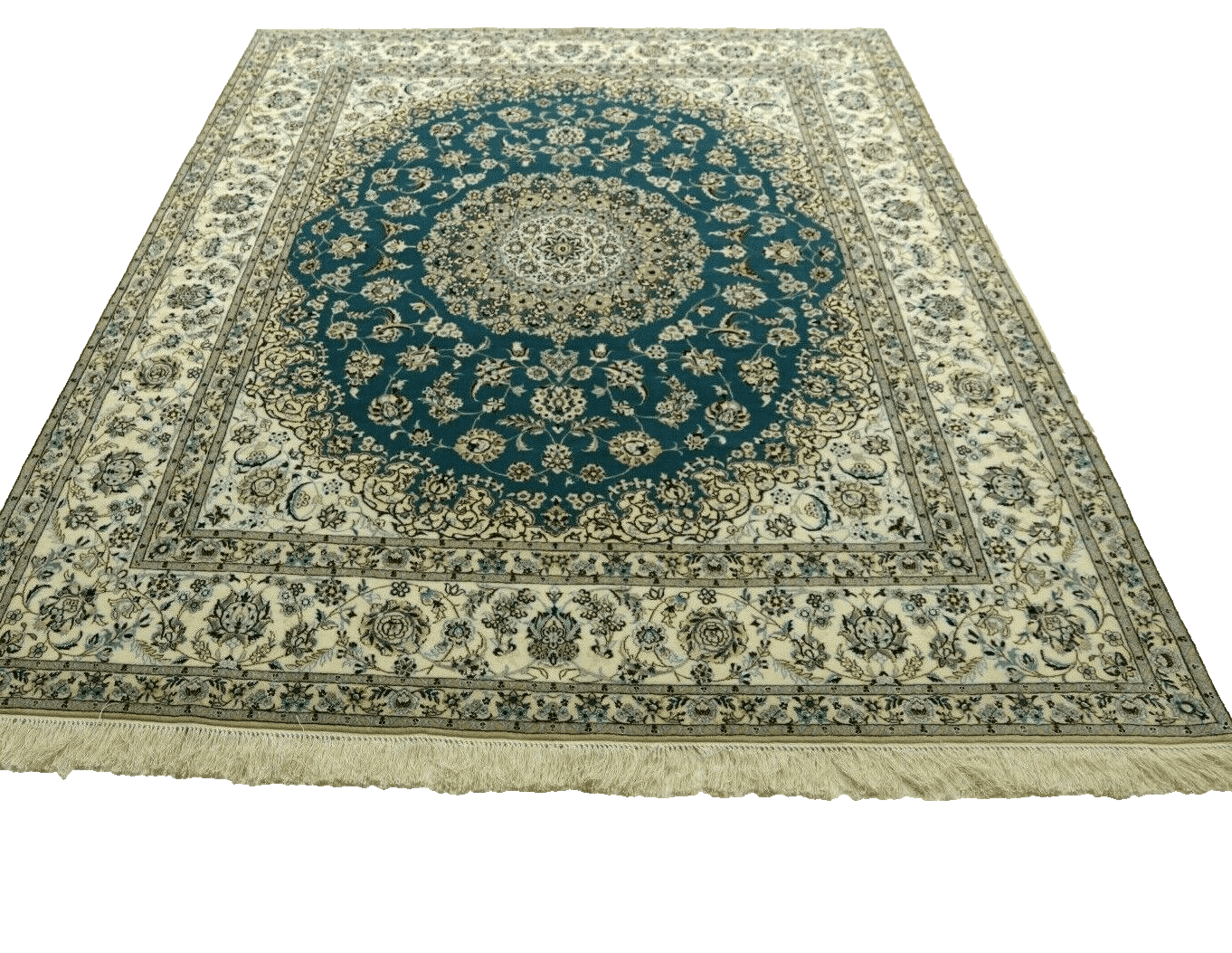Wunderschöner Perserteppich 247 x 200 cm, 1 Mio. Knoten/m², Habiban signiert, sehr fein, handgeknüpft