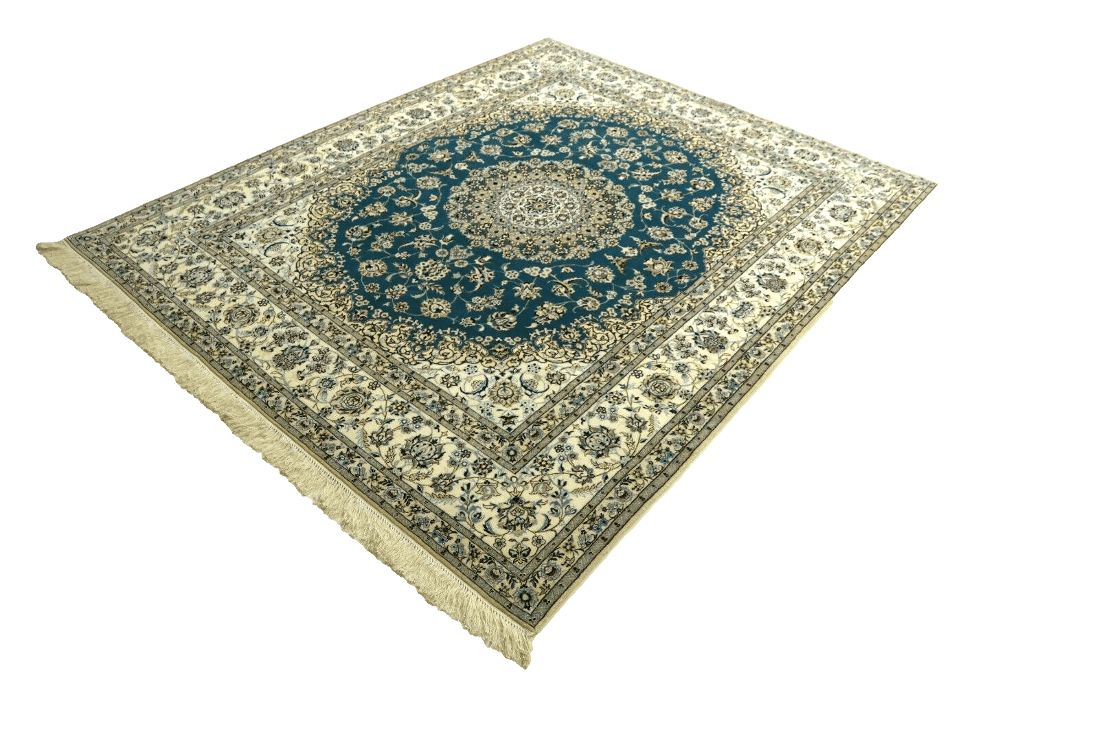 Wunderschöner Perserteppich 247 x 200 cm, 1 Mio. Knoten/m², Habiban signiert, sehr fein, handgeknüpft