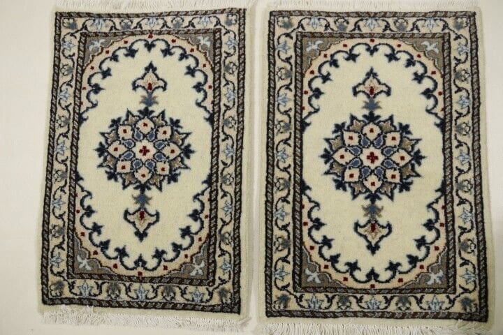 Perserteppich Nain 60 x 40 cm, 300.000 Knoten/m², 95% Schurwolle & 5% Seide, Unikat, sehr gut erhalten, handgeknüpft