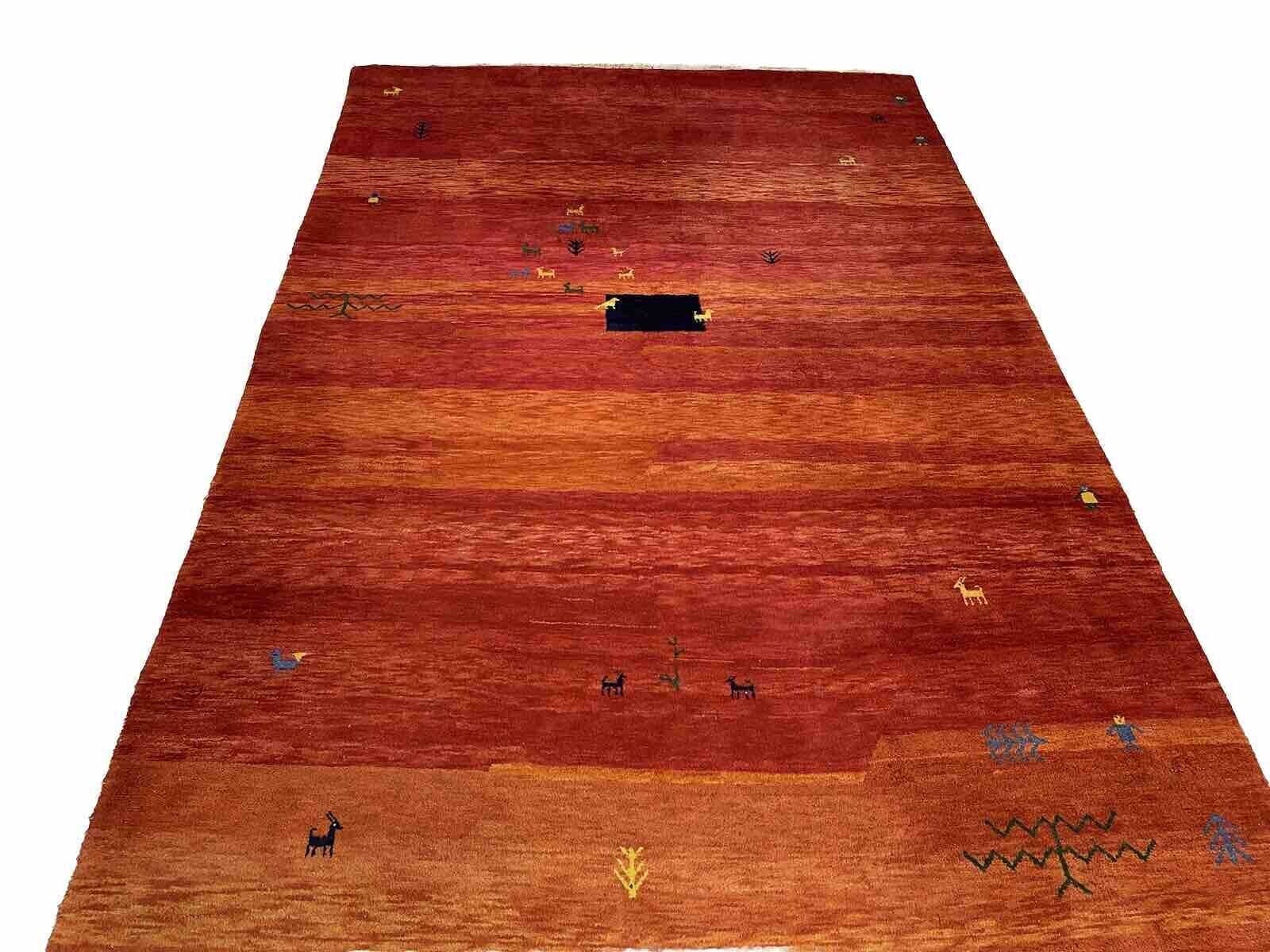 Gabbeh Traum Perserteppich 250x350cm, 24mm Florhöhe, warmes Rot-Orange, 100% Wolle, für Fußbodenheizung, handgeknüpft