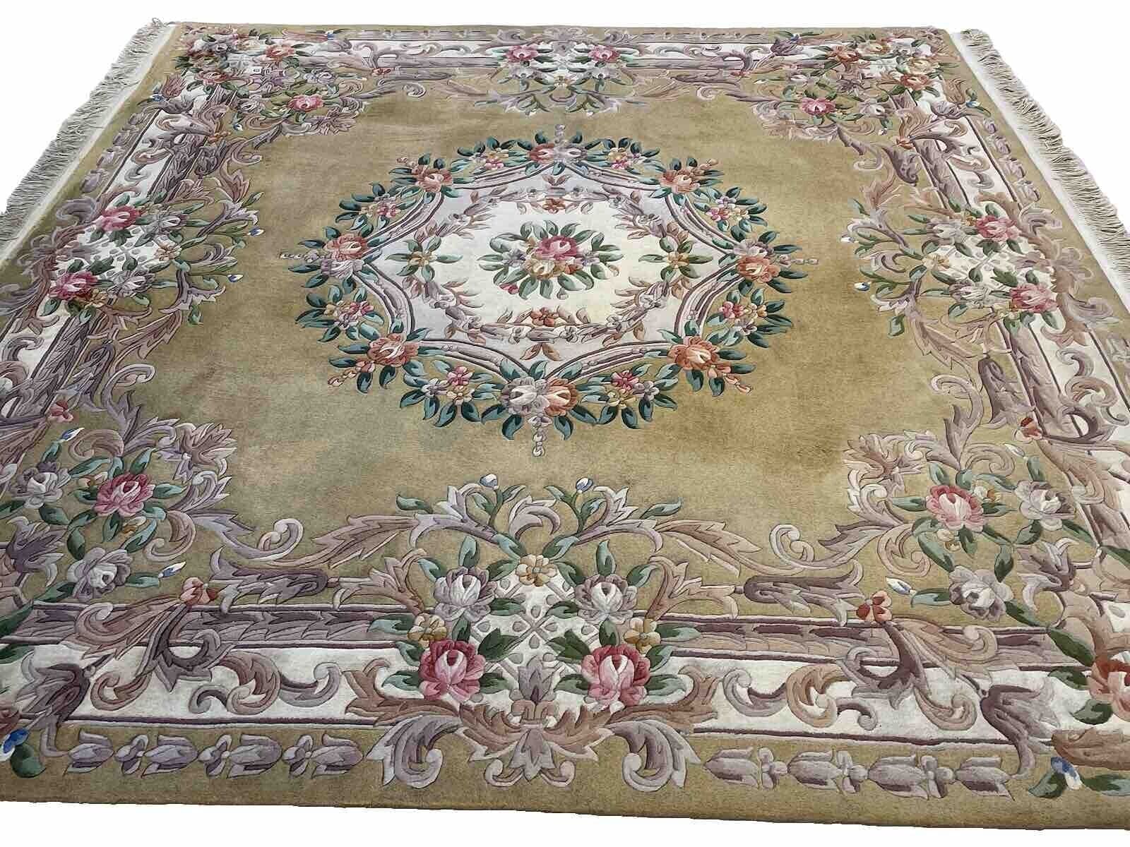 Antiker Peking Perserteppich 265x265 cm - Gold/Gelb, Top Qualität, besonders weiche Schurwolle, sehr dekorativ, handgeknüpft