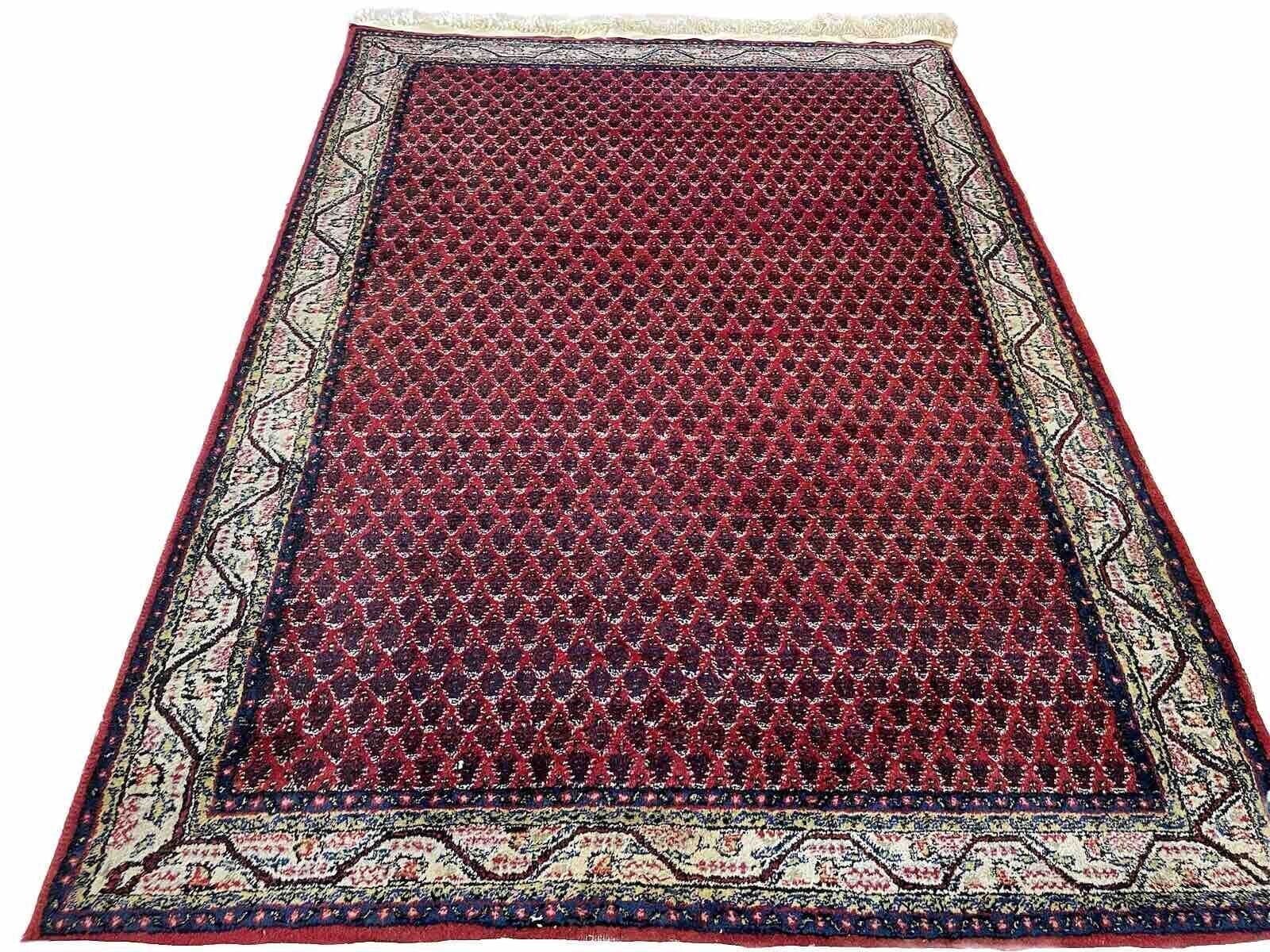 Original Sarough Mir Perserteppich - 165x120 cm - Handgeknüpft - Geometrisches Muster mit Medallion - Zeitloses Nomaden-Design - Top Qualität aus reiner Schurwolle