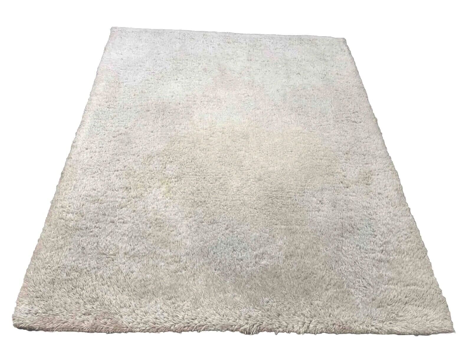 Perserteppich 180x150 cm - Original Berber Top Qualität in Schneeweiß - Handgeknüpft aus Nepal - Reine Schurwolle - Traditionelles Design für modernes Zuhause - Handgeknüpft