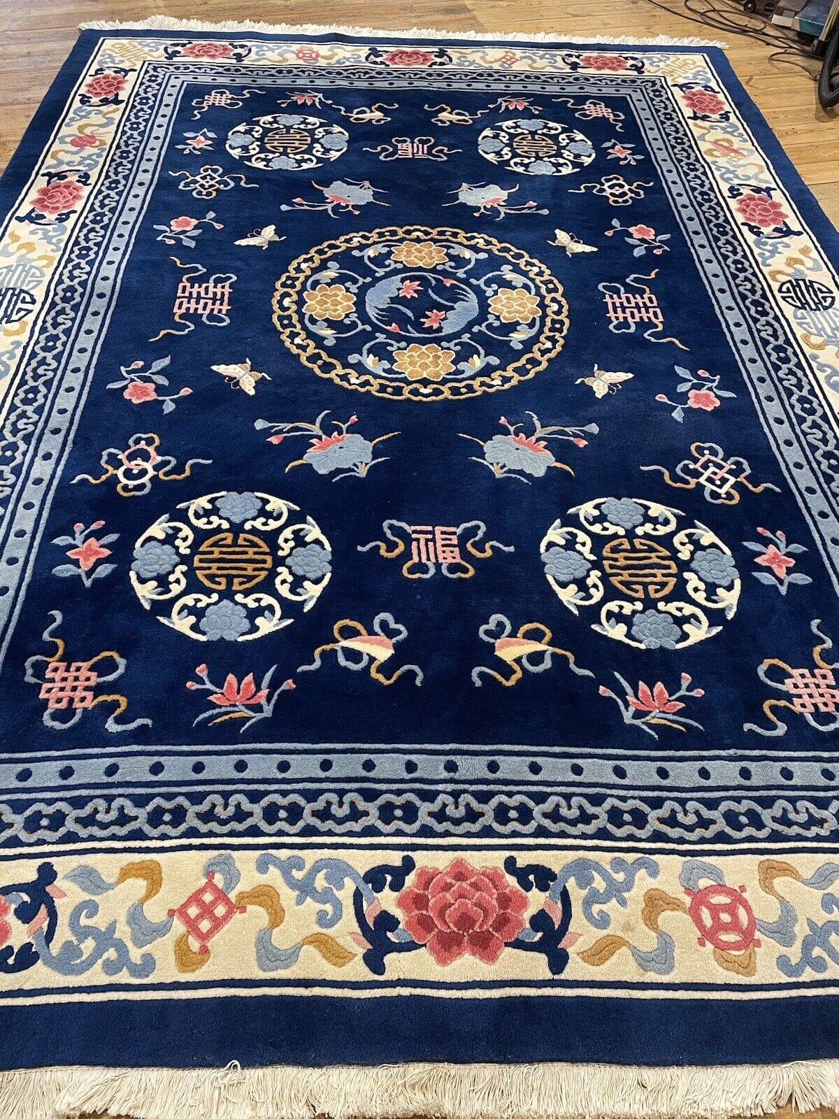 Exquisiter Peking Antik Liebhaber Stück Teppich 250x350 cm – Seltenes Design, Handgeknüpft, Perserteppich