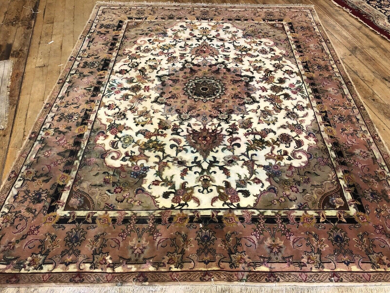 Perserteppich Tabriz 260x210 cm | 50 Raj | Sherkat-Muster | Reine Schurwolle | Handgeknüpft