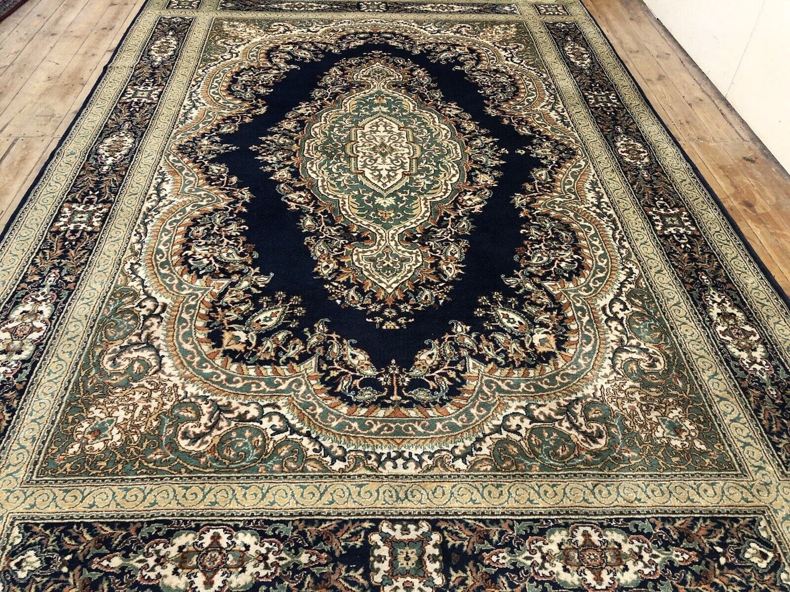Royal Kerman Super Perserteppich 350x250 cm - Spiegel Design, 10 mm Florhöhe, handgeknüpft, Perserteppich