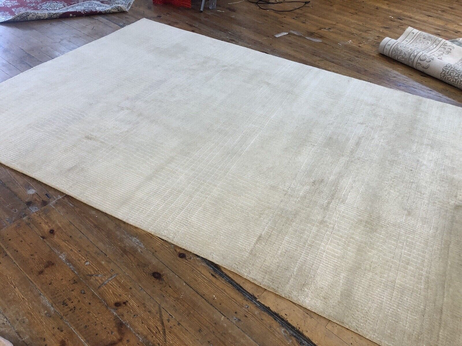Moderner Loribaft Perserteppich 300x200 cm - 7mm Florhöhe, hochwertige Verarbeitung in Beige, handgeknüpft
