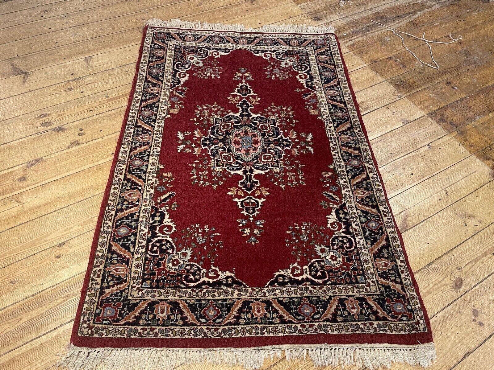 Perserteppich 160x100 cm - Reine Schurwolle, Altrote Anatoluschen Muster, 8 mm Florhöhe, Handgeknüpft