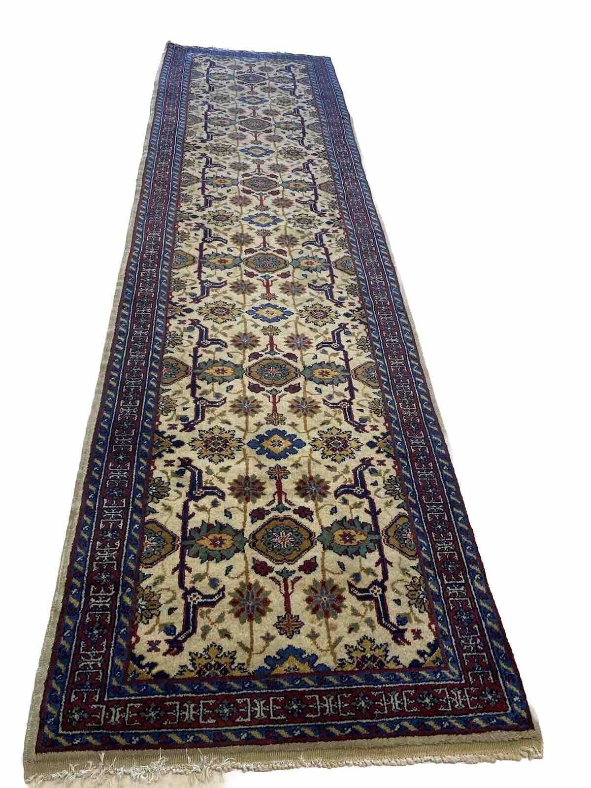 Orient Teppich Läufer 343x95 cm – Ziegler-Muster, Reine Schurwolle, Handarbeit, 8mm Florhöhe, Mehrfarbig – handgeknüpft, Perserteppich