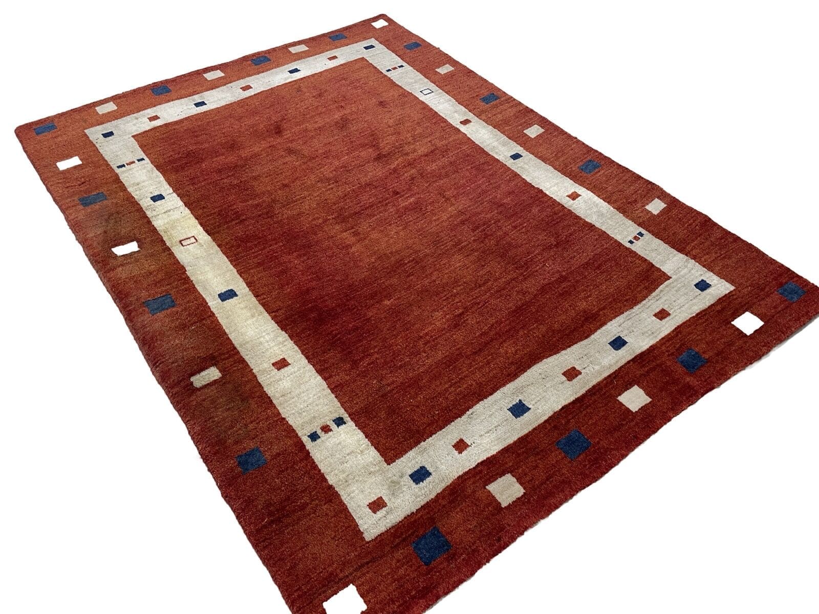 Klassischer Gabbeh Perserteppich 235x175 cm – Handgeknüpft, modern im Design, aus handgesponnener Wolle – handgeknüpft Perserteppich