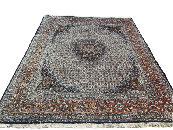 Moud Perserteppich 250x200 cm – Extrem Fein mit Seide, Herati-Muster, 6mm Florhöhe, Top Qualität, handgeknüpft