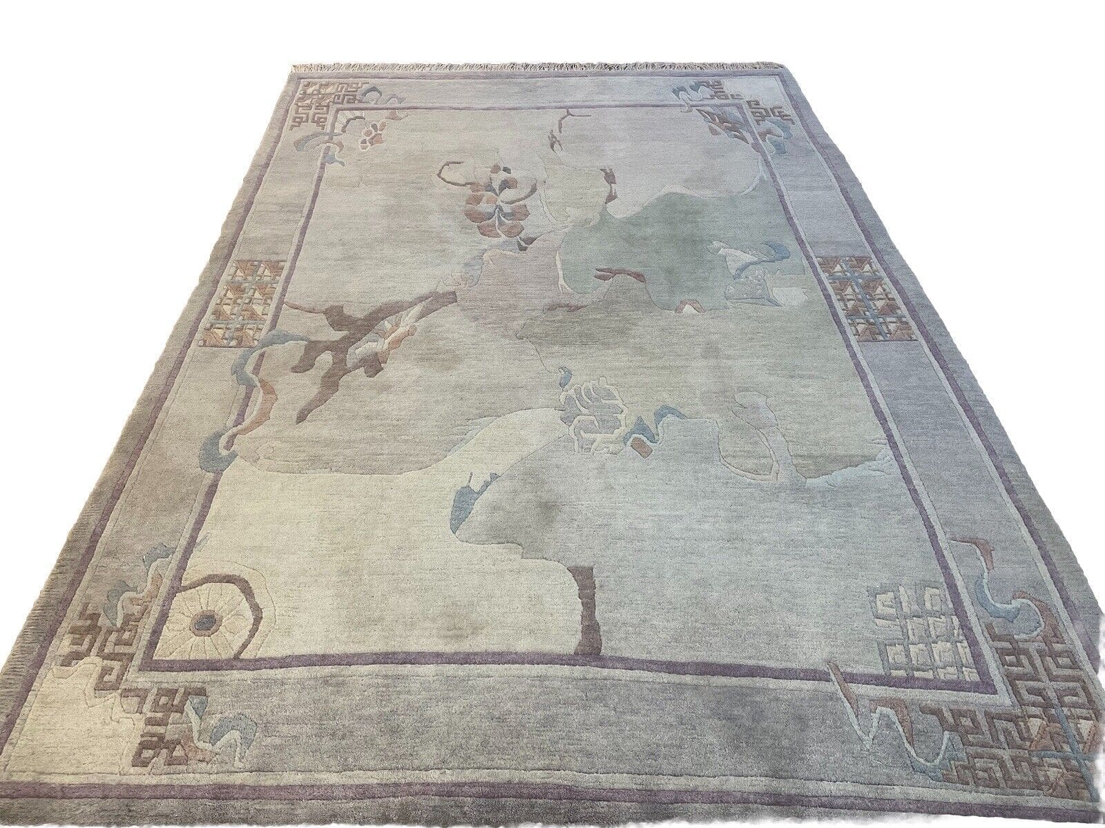 Antiker Perserteppich 290x195 cm - 1A Qualität, seltene Muster, handgeknüpft aus Nepal, Schurwolle