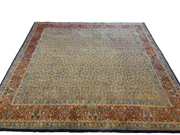 Moud Extrem Fein Mit Seide 240x190 cm – Herati-Design, 6mm Florhöhe, für Fußbodenheizung – handgeknüpft Perserteppich