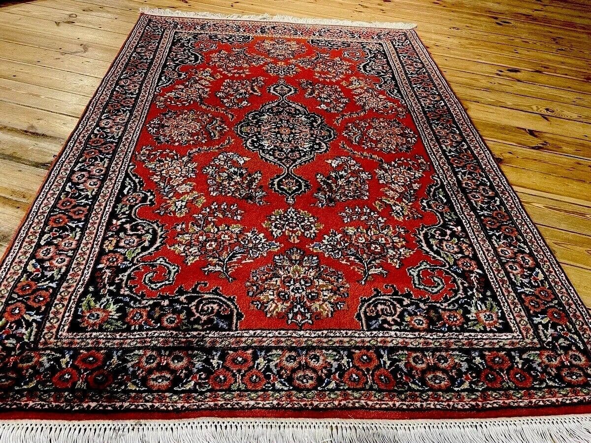 Kaschmir Perserteppich 190x130 cm, 320.000 Knoten/m², zeitloses Design in Beige, handgeknüpft