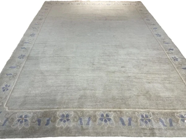 Nepal Perserteppich 340x250 cm - 1A Qualität, beige-grau, 100% reine Hochlandwolle, neu, handgeknüpft
