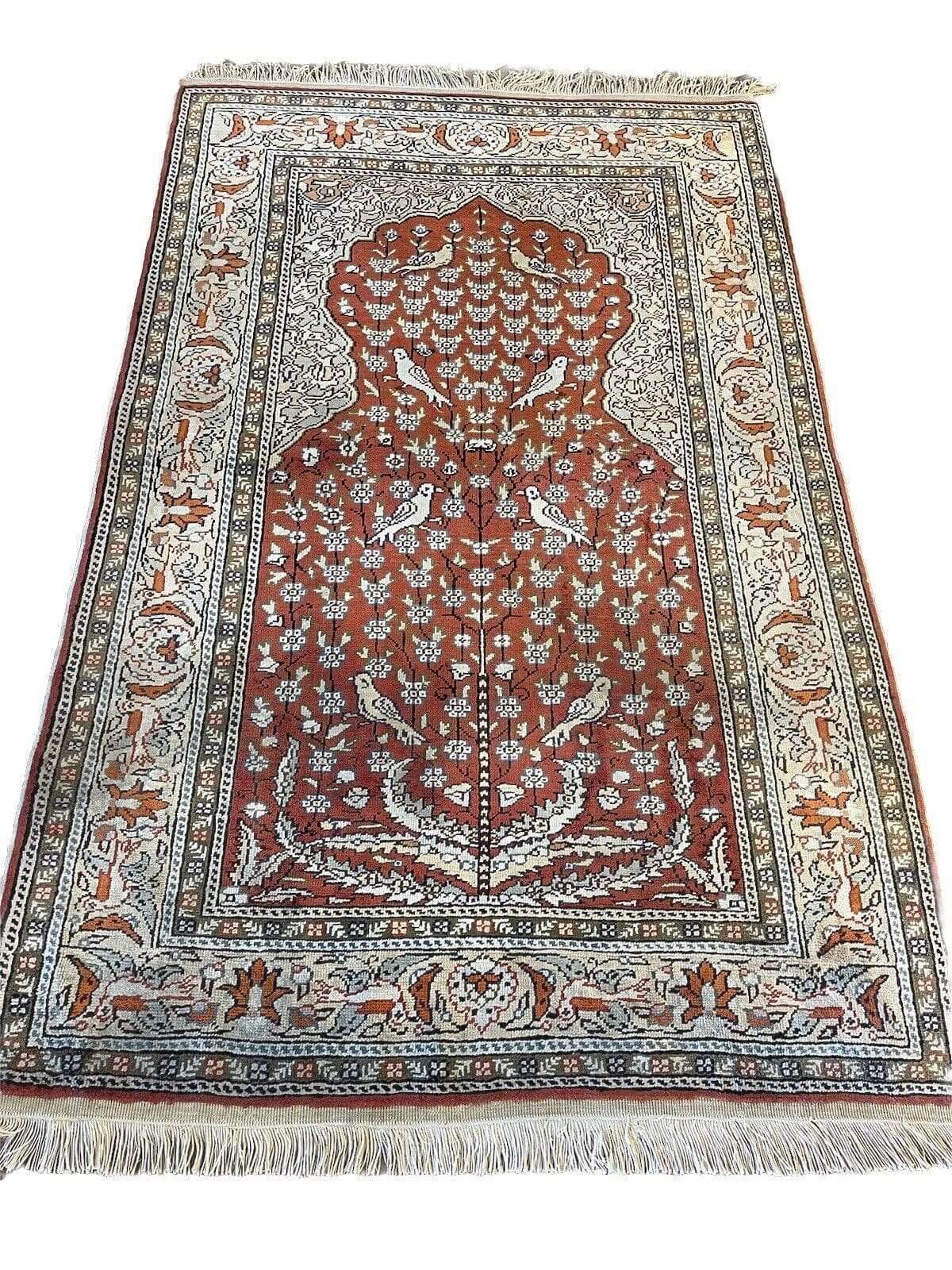 Handgeknüpfter Perserteppich 147x87 cm – 250.000 Knoten – Reine Seide – Modernes Medaillon-Muster in Rosa – Top Qualität – Für Fußbodenheizung geeignet