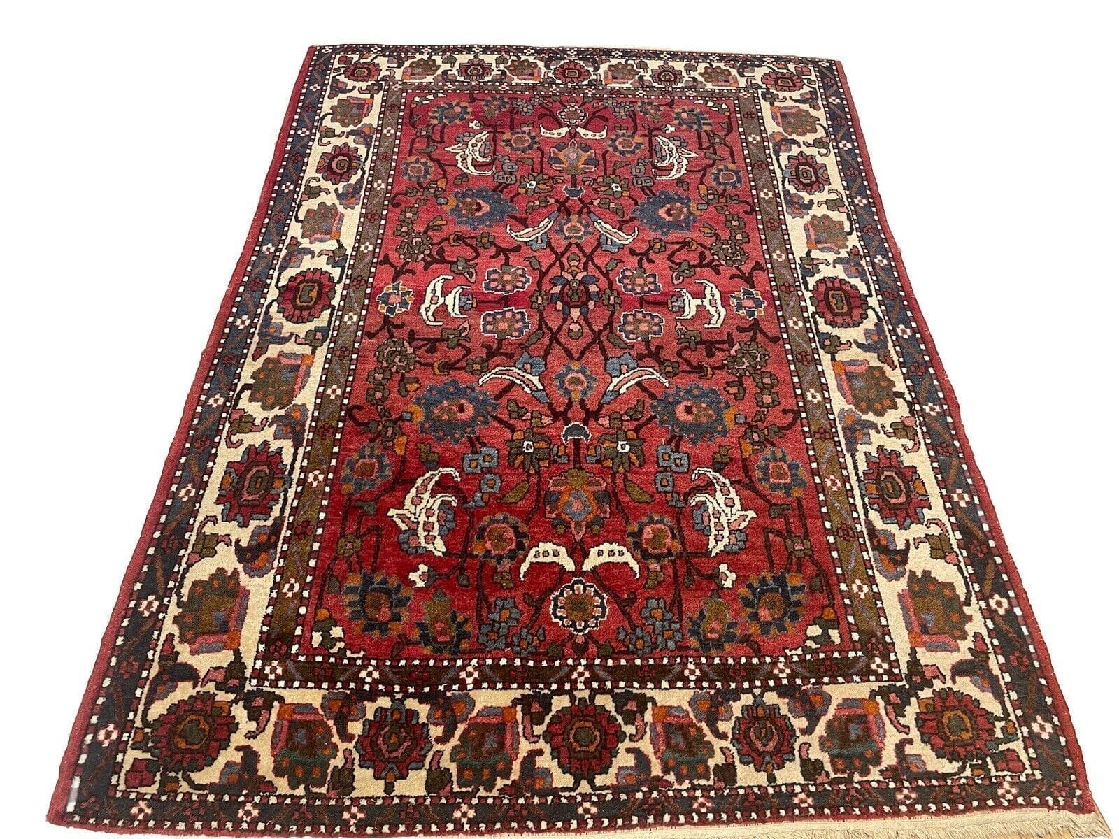 Antiker Esfahan Perserteppich 200x150 cm - Seltenes Stück in Top Zustand - 100% handgeknüpft