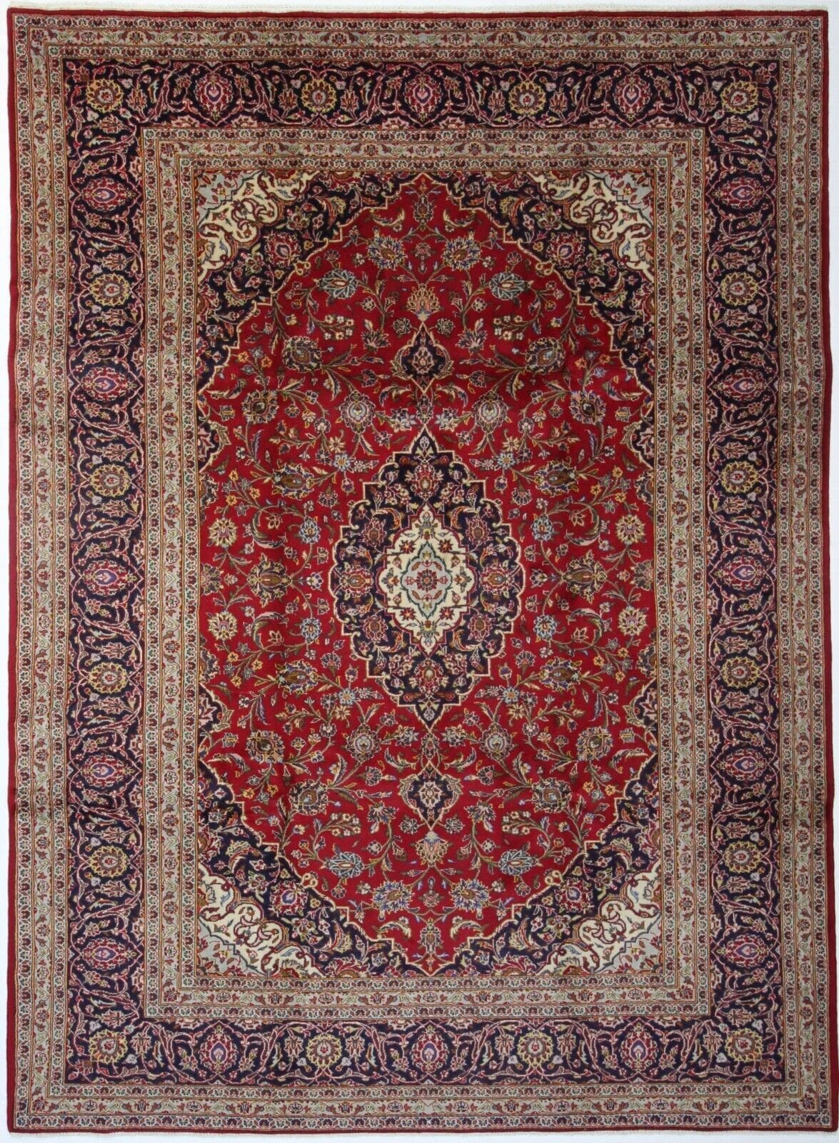 Original Handgeknüpfter Perserteppich Keshan 340 x 242 cm – Sehr Top Zustand, Fein, 100% Handgeknüpft, handgeknüpft Perserteppich