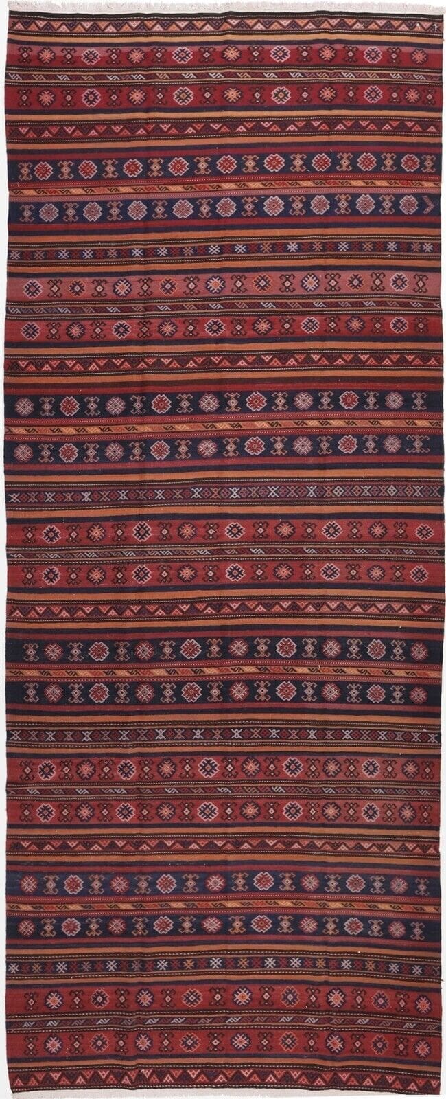 Orientteppich 460 cm x 180 cm - Handgewebter Modern Kelim Ghashghai Fars - Handgeknüpft Läufer