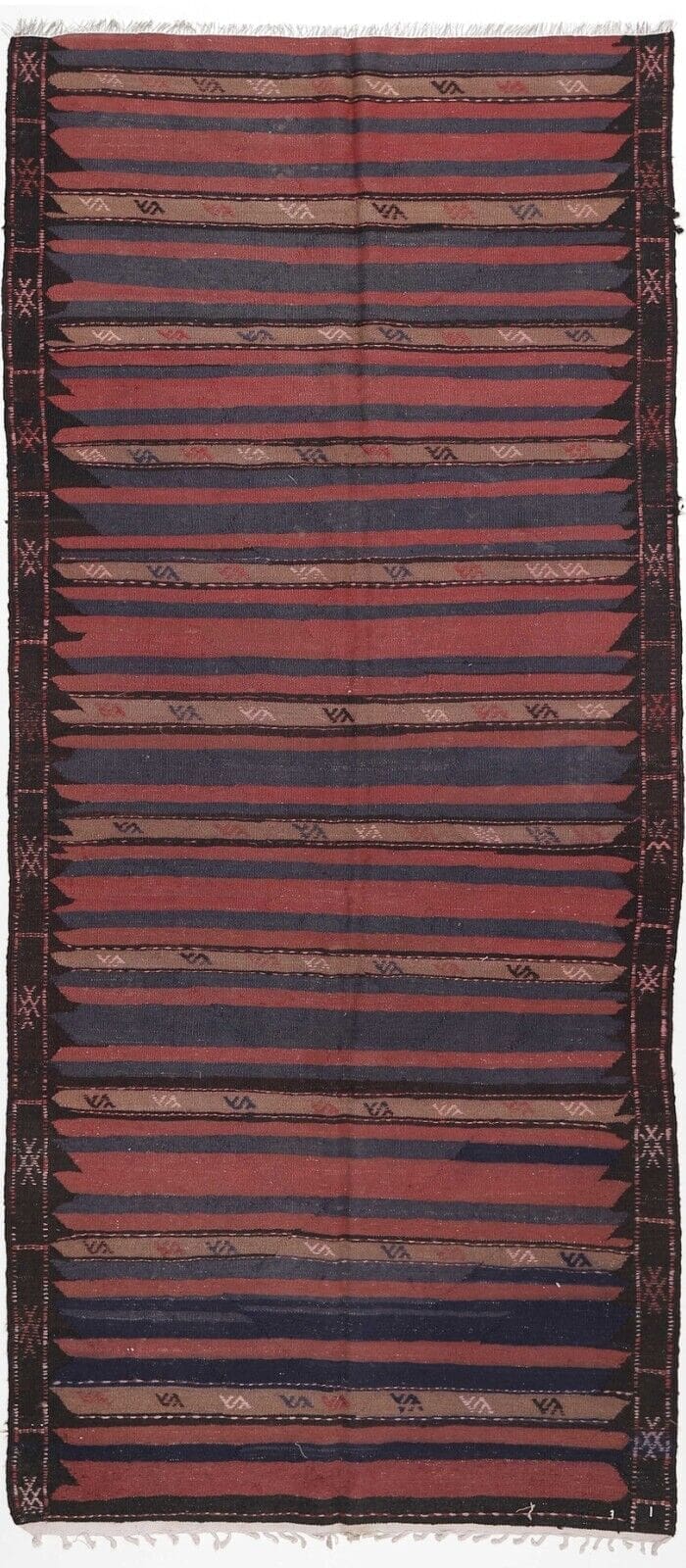 Orientteppich 370 cm x 160 cm - Handgewebter Modern Kelim Ghashghai Fars - 100% Handgeknüpft