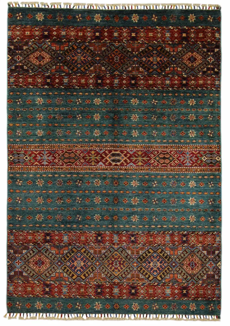 Ariana Ziegler Perserteppich - 182 x 129 cm, glänzende Schurwolle, ideal für stark frequentierte Räume, handgeknüpft
