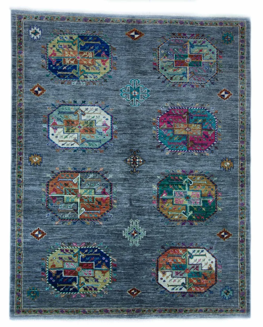 Ariana Ziegler Samarkand Teppich 196 x 156 cm – Hochwertige Schurwolle, Langlebig, Vielfältige Farben – handgeknüpft, Perserteppich