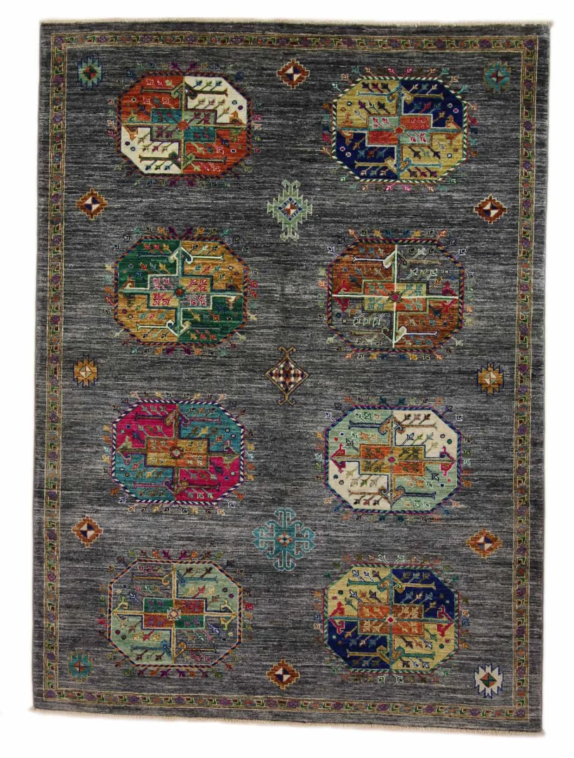Ariana Ziegler Samarkand 204 x 150 cm – Glänzende Schurwolle, Langlebig und Vielfältige Farben – Handgeknüpft – Perserteppich
