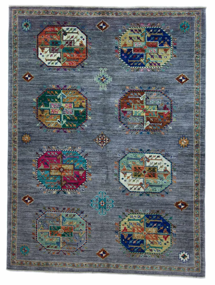 Ariana Ziegler Teppich 206 x 155 cm - glänzende Schurwolle, langlebig und weich, ideal für stark frequentierte Räume - handgeknüpft, Perserteppich