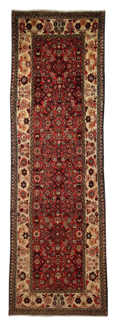 Hochwertiger Hamadan Perserteppich 337 x 99 cm, ca. 100.000 - 350.000 Knoten/m², widerstandsfähiges Wollmaterial, handgeknüpft Läufer