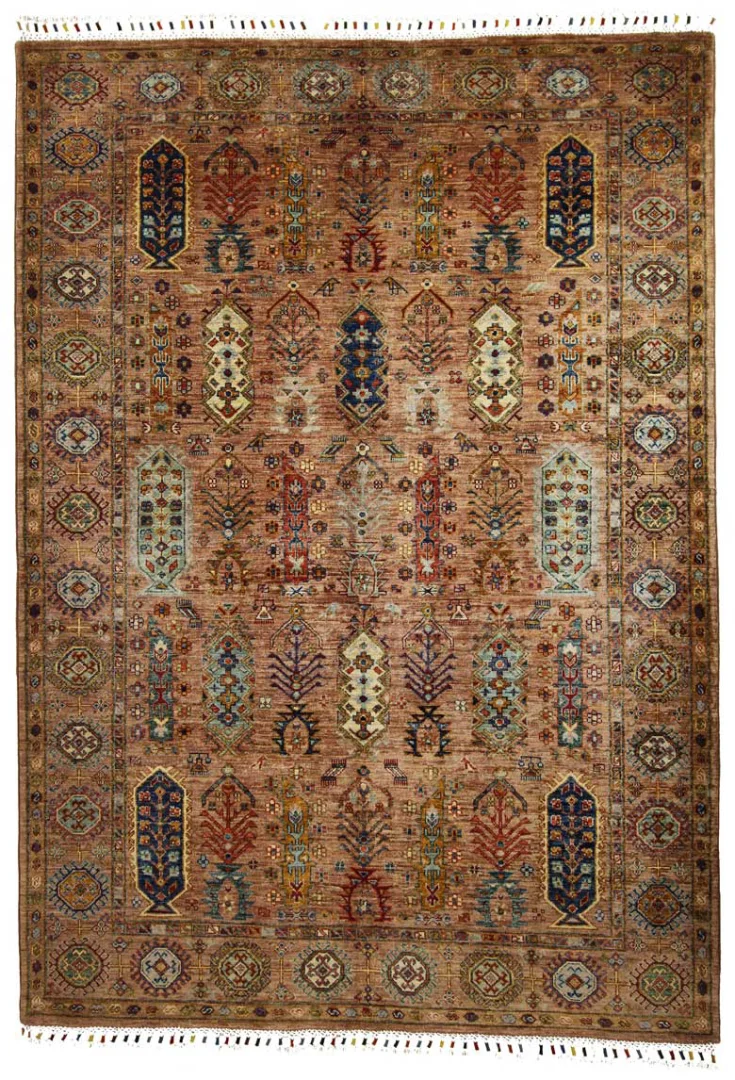 Ariana Ziegler Teppich 249 x 174 cm - glänzende Schurwolle, langlebig und weich, ideal für stark frequentierte Räume - handgeknüpft, Perserteppich