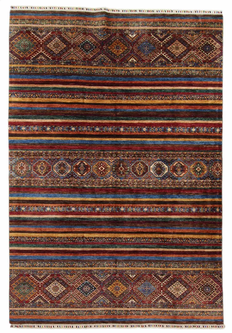 Ariana Ziegler Samarkand Teppich 270 x 185 cm – Weiche glänzende Schurwolle, ideal für stark frequentierte Räume – handgeknüpft, Perserteppich