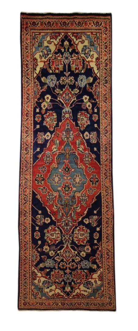 Hamadan Teppich 318 x 95 cm – ca. 100.000 - 350.000 Knoten/m², widerstandsfähiges Wollmaterial, vielfältige Muster – handgeknüpft, Perserteppich Läufer