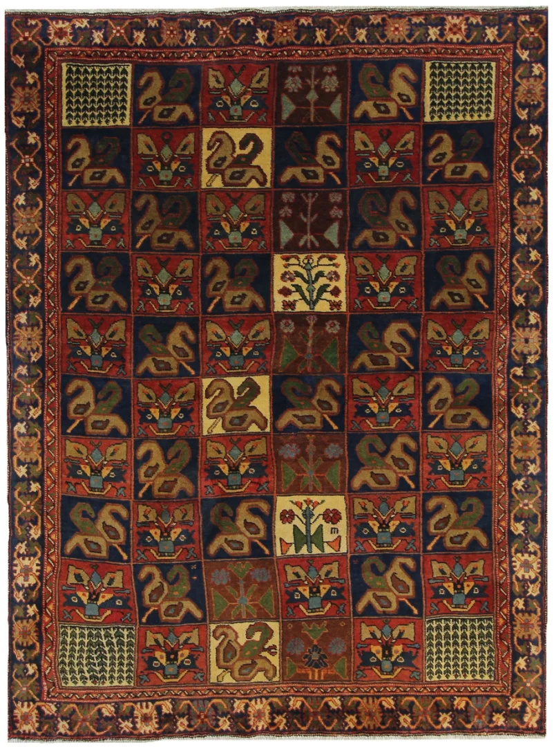 Bakhtiar Perserteppich 264 x 200 cm - Kheshti Gartenmuster mit 150.000 - 200.000 Knoten/m² - handgeknüpft