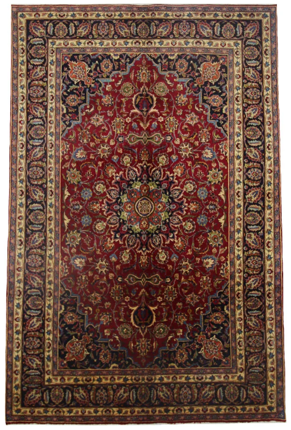 Bakhtiar Perserteppich 300 x 213 cm, 150.000 - 200.000 Knoten/m², Gartenmuster mit Pflanzen- und Tiermotiven, robust und widerstandsfähig, handgeknüpft