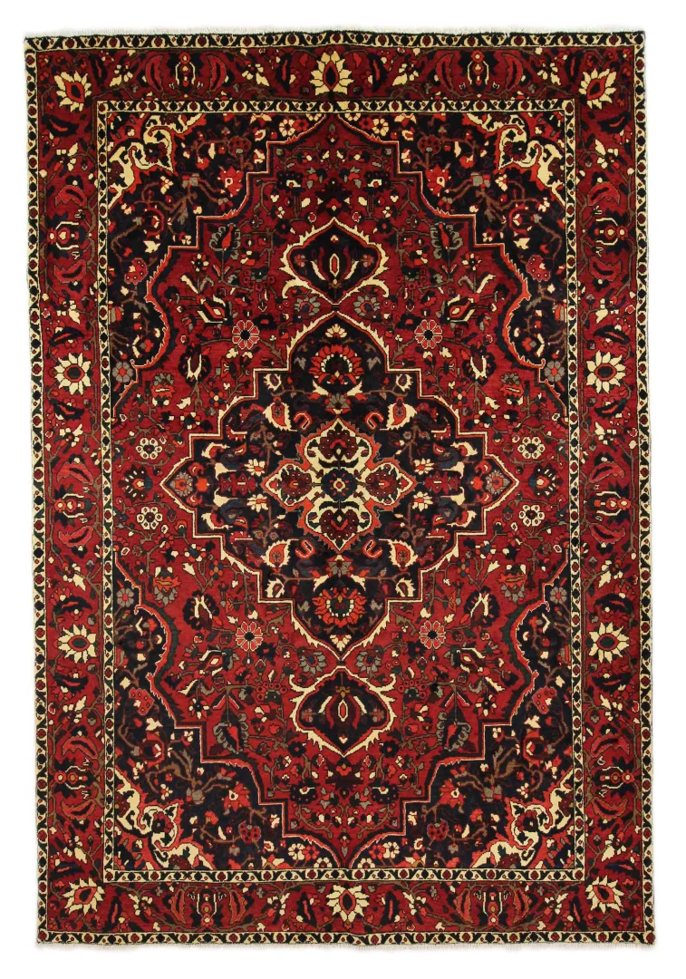 Bakhtiar Teppich 305 x 208 cm, Kheshti Gartenmuster, Knotendichte 150.000 - 200.000 Knoten/m², handgeknüpft, Perserteppich