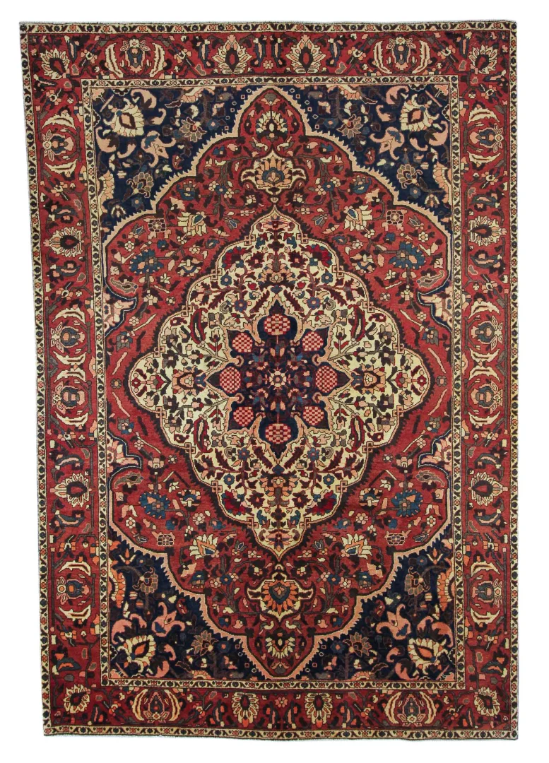 Bakhtiar Teppich 306 x 208 cm, 150.000 - 200.000 Knoten/m², widerstandsfähig mit Kheshti Gartenmuster, handgeknüpft, Perserteppich