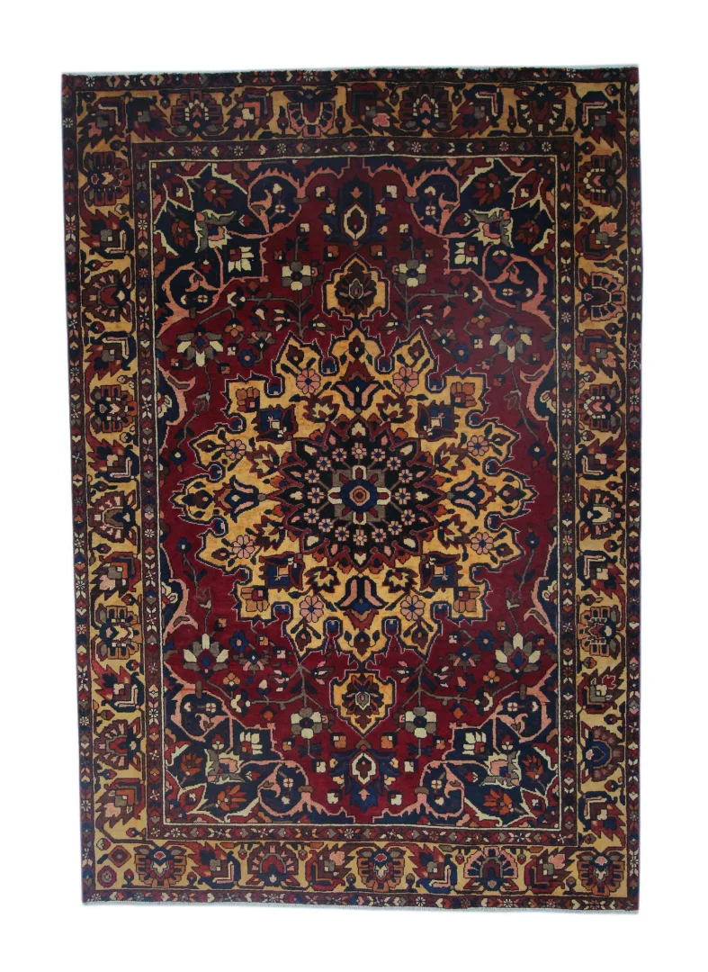 Bakhtiar Teppich 308 x 210 cm – Gartenmuster mit Pflanzen- und Tiermotiven, Knotendichte 150.000 - 200.000 Knoten/m², robust und widerstandsfähig, handgeknüpft, Perserteppich