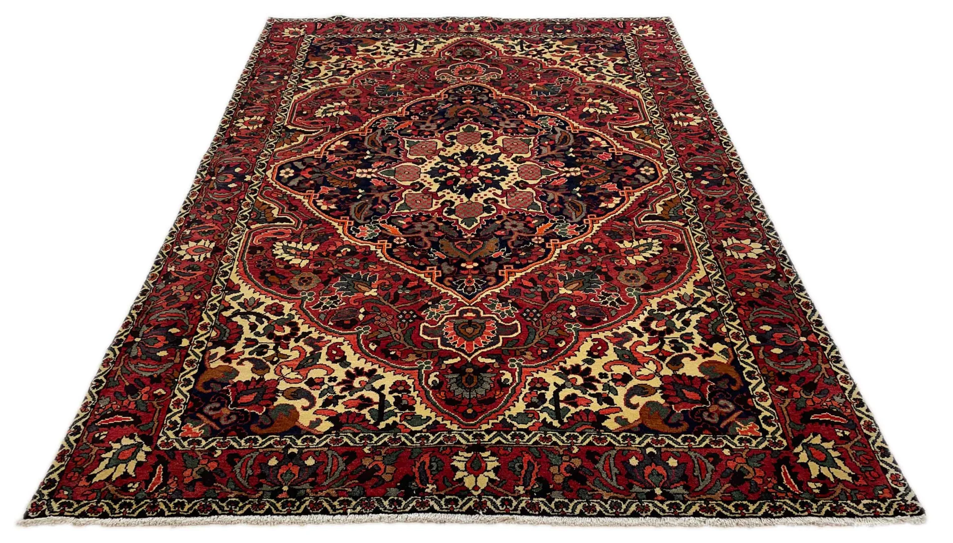 Bakhtiar Perserteppich 310 x 210 cm, 150.000 - 200.000 Knoten/m², widerstandsfähig mit Kheshti Gartenmuster, handgeknüpft