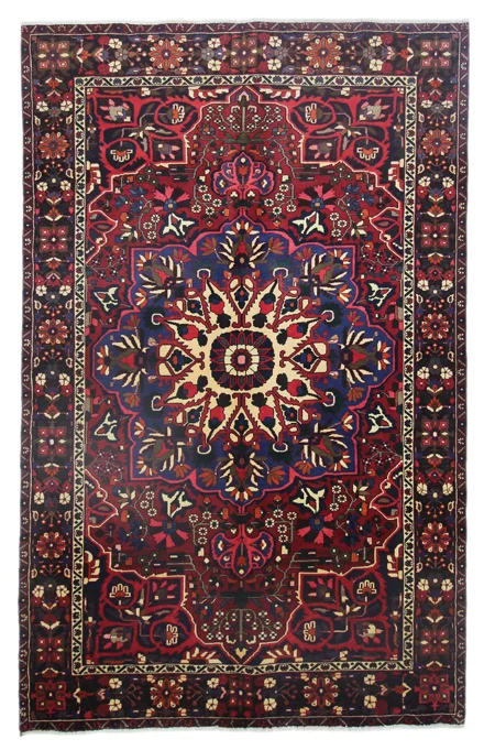 Bakhtiar Teppich 314 x 200 cm - 150.000 - 200.000 Knoten/m² - Widerstandsfähig mit Gartenmustern - handgeknüpft - Perserteppich